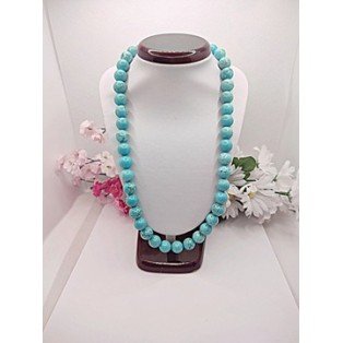 Pure Turquoise Necklace - 12mm Beads - 20 Inches Long
